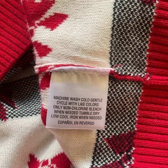 NWOT Macy’s Charter Club XL Sweater Red with bows Cotton Acrylic Pullover - Picture 6 of 7